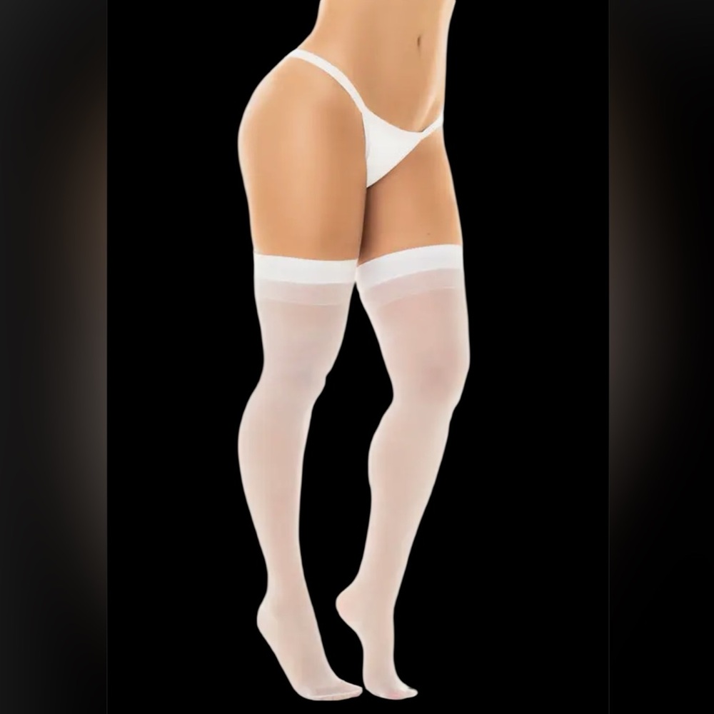 Elegant White Women's Stockings